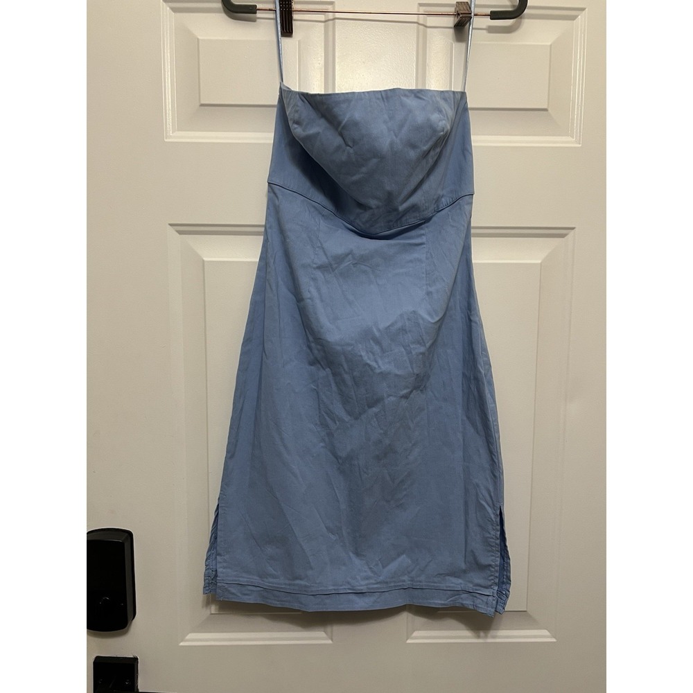 Body-Con Y2K‎ Dress Powder Blue Square Neck 5/6 Strapless Express Dress Stretchy